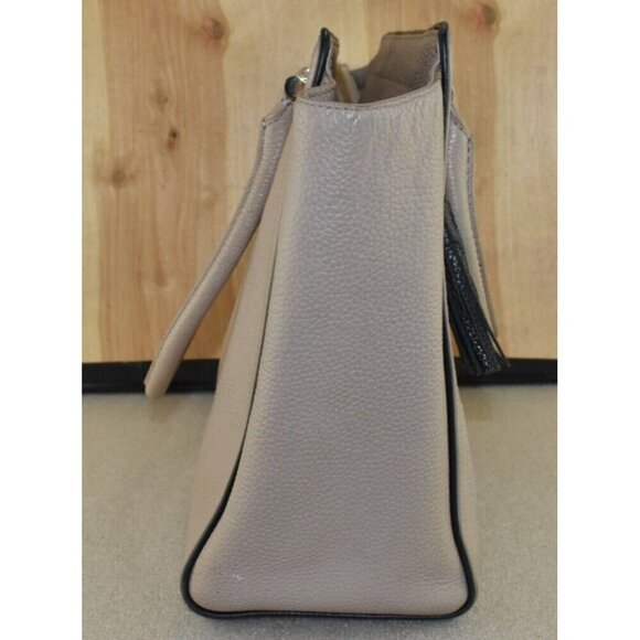 Kate Spade Womens Allyn Chester Street Satchel Leather Handbag Beige/Black Purse - Picture 10 of 16